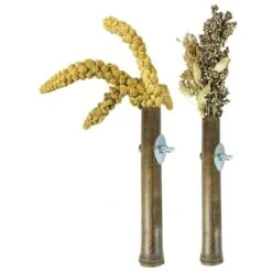 Bambou Grass Keeper +/-20cm - Back Zoo Nature -Deli Nature Soldes bambou grass keeper 20cm back zoo nature zf1368 back zoo nature le porte millet en bambou back zoo nature est un support naturel 2