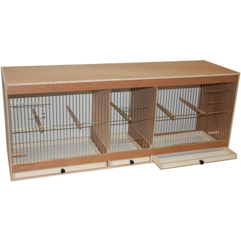 Cage D'élevage En Bois 3 Compartiments 100x30x40cm 3 Cage D'élevage En Bois 3 Compartiments 100x30x40cm