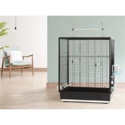 Cage Oiseaux Primo 60 Noir 80x50x115cm -Deli Nature Soldes cage oiseaux primo 60 noir 80x50x115cm 12766 vadigran la cage primo 60 est une cage specialement concue pour les petits oiseaux 1 3
